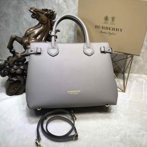 Кожена чанта BurBerry 5559 сива