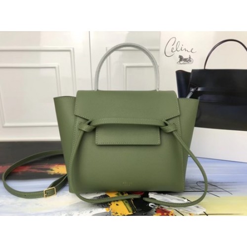 Чанта Celine Small Belt Nano от оригинална кожа 98310 зелена
