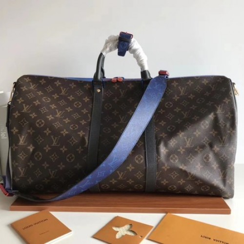 Louis Vuitton Monogram Macassar Canvas Keepall 50 каишка M43817
