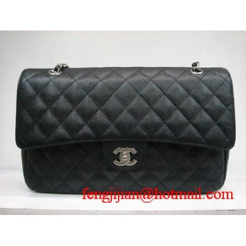 Чанта Chanel Marble 2.55 с двоен капак 1113 Черна