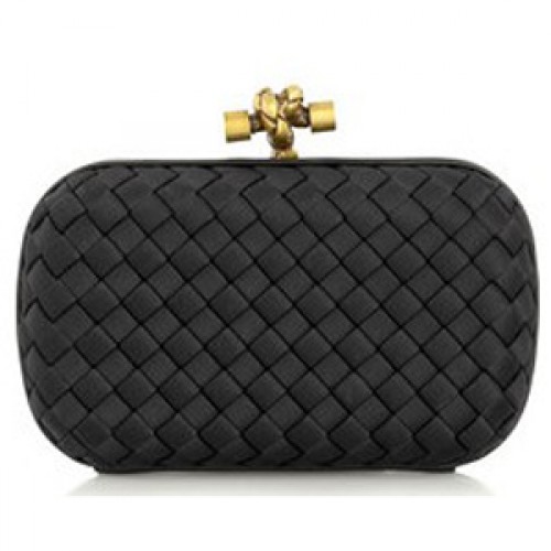 Hot Sell Bottega Veneta Impero Satin Clutch 113085 черен