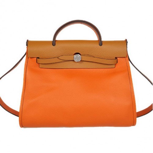 2012 Нова Hermes HerBag 31CM Того кожена чанта H9051 оранжева камила