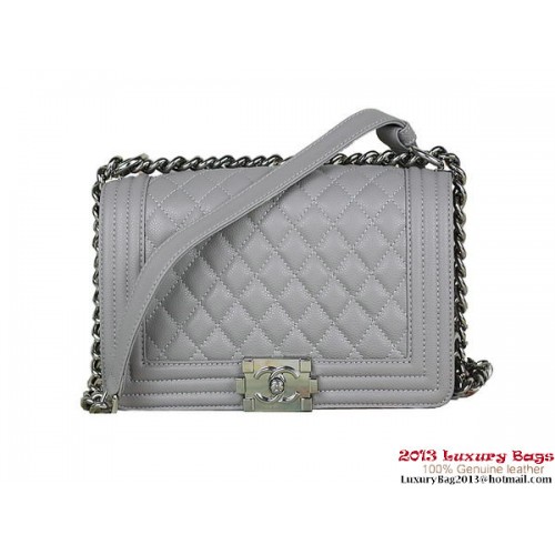 Чанта през рамо Boy Chanel Flap 2013, класически модели Cannage A67025, сива