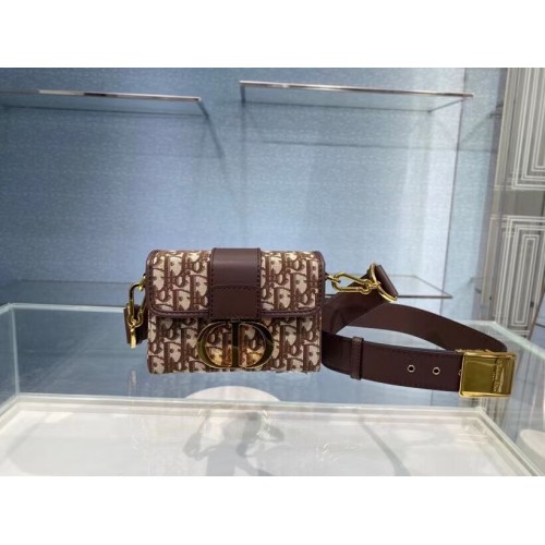 30 кутии чанти MONTAIGNE Кафява коса жакардова чанта Dior M9204