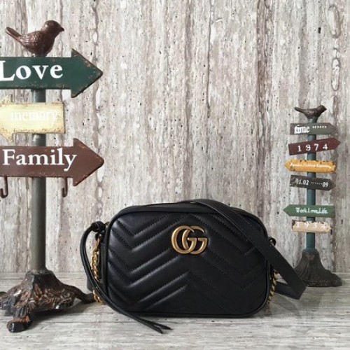 Мини чанта Gucci GG Marmont Matelasse 448065 Черна