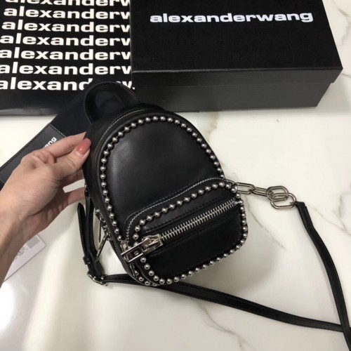 Кожена мини раница Alexander Wang 0003 черна
