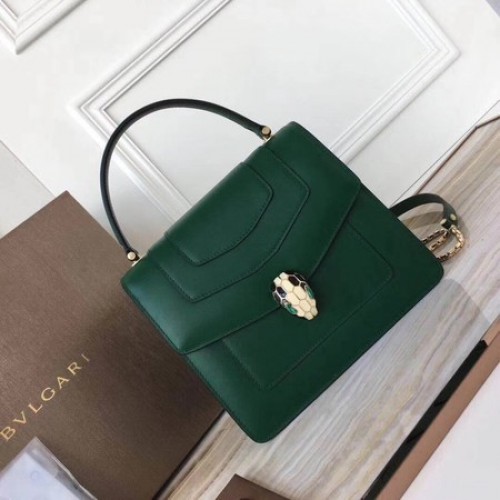 Оригинална чанта от телешка кожа BVLGARI 3781 Atrovirens