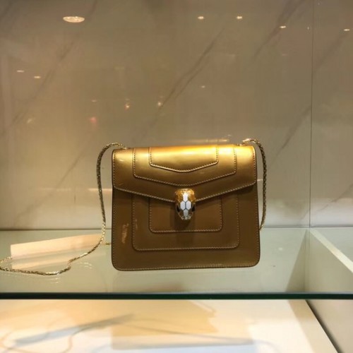 Чанта за рамо BVLGARI Serpenti Forever от металическа кожа 08962 златиста