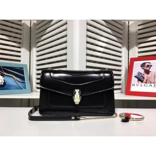 Мини чанта за рамо BVLGARI от телешка кожа BG2282 черна