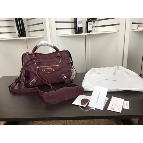 Чанта Balenciaga Giant City Gold Pins B084335 Вино