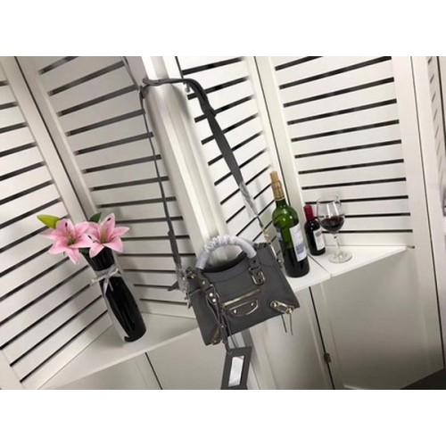 Чанта Balenciaga Giant City Gold Pins B084336 сива