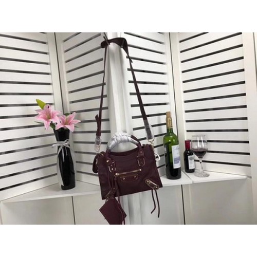 Чанта Balenciaga Giant City Gold Pins B084336 Вино