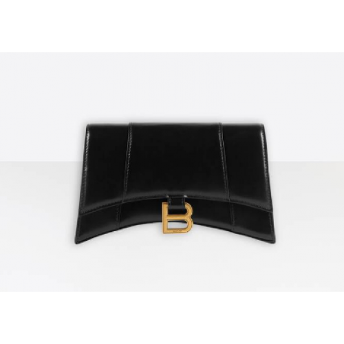 Чанта с верижка Balenciaga HOURGLASS B164497 черна