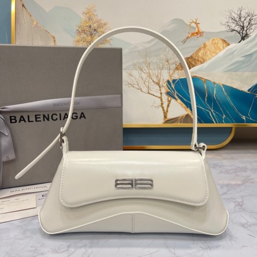 Чанта Balenciaga HOURGLASS с малка горна дръжка 6008 бяла