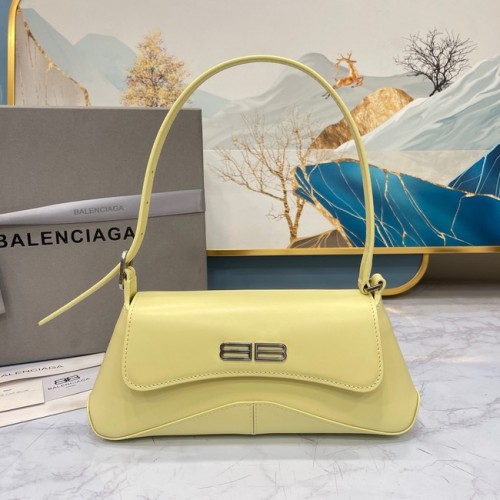 Малка чанта Balenciaga с пясъчен часовник и горна дръжка 6008 жълта