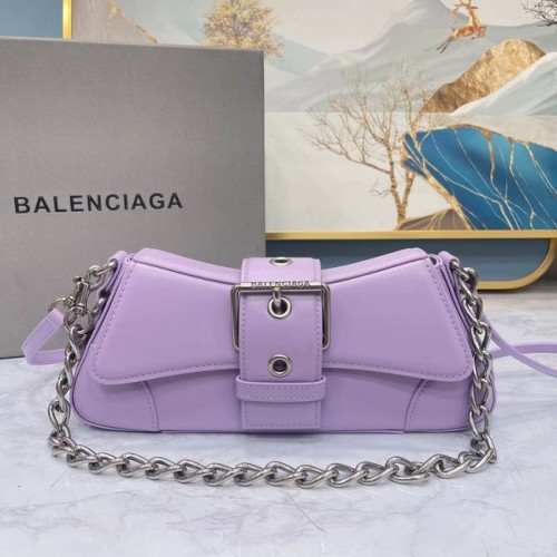Чанта Balenciaga HOURGLASS с малка горна дръжка 6088 лилава
