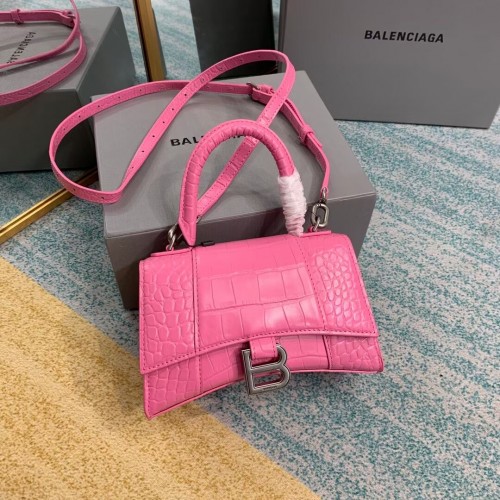 Чанта Balenciaga Hourglass XS с горна дръжка 28331S розова