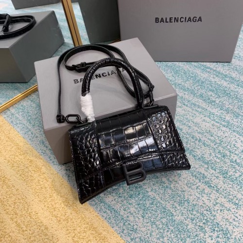 Чанта Balenciaga Hourglass XS с горна дръжка 28331SF черна