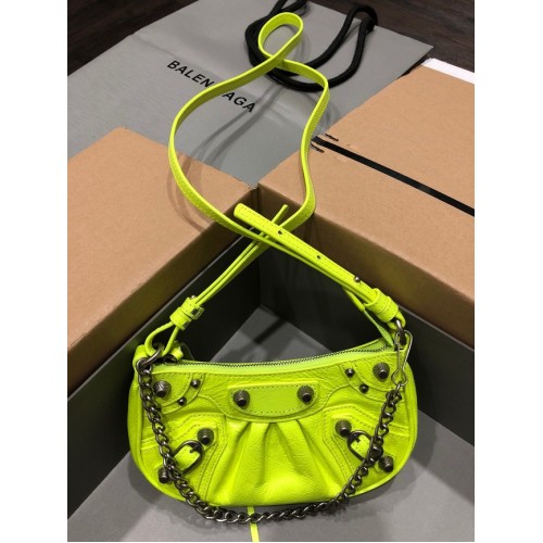 Balenciaga LE CAGOLE MINI PURSE WITH CHAIN 6958141 лимон