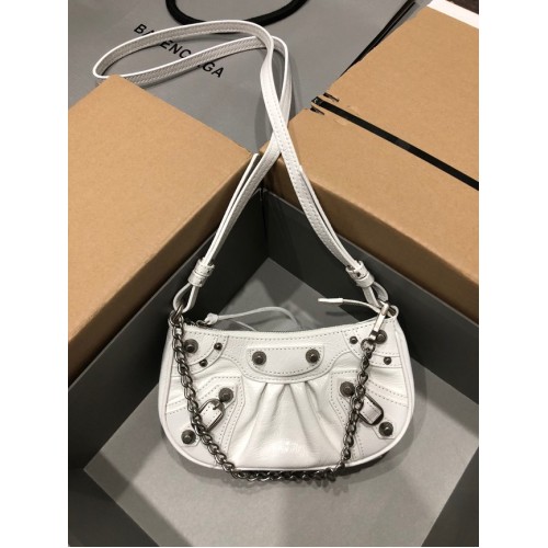 Balenciaga LE CAGOLE МИНИ ЧАНТА С ВЕРИЖКА 6958141 бяла