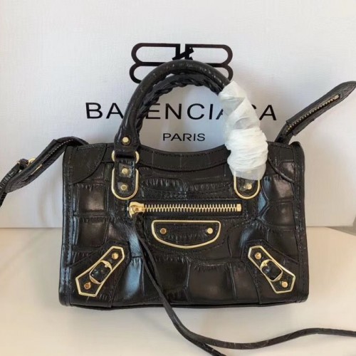 Чанта Balenciaga Mini Classic от крокодилска кожа B300296 черна