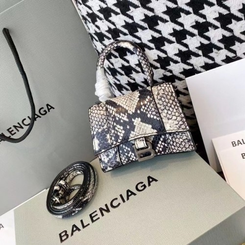 Дамска мини чанта Balenciaga с пясъчен часовник и горна дръжка в сиво M8000