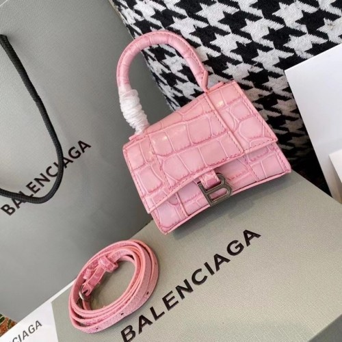 Дамска чанта Balenciaga с пясъчен часовник и горна дръжка M8000, розова
