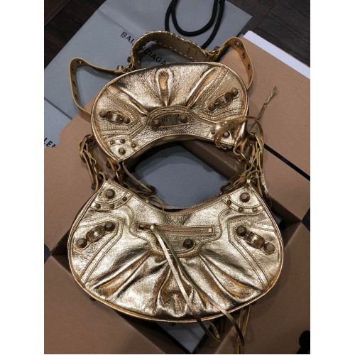 Дамска чанта за рамо Balenciaga LE CAGOLE със среден размер в златисто 27541