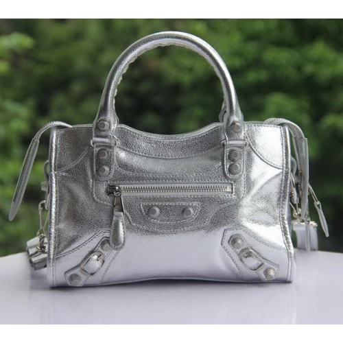 Чанти Balenciaga mini Classic First B300295 Сребърни