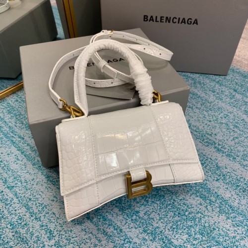 Чанта Balenciaga Hourglass XS с горна дръжка 28331S бяла