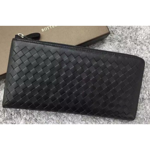 Кожен клъч Bottega Veneta Intrecciato BV144077 черен