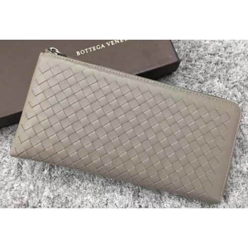 Кожен клъч Bottega Veneta Intrecciato BV144077 Сив