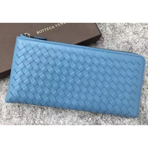 Кожен клъч Bottega Veneta Intrecciato BV144077 SkyBlue