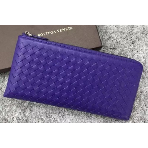 Кожен клъч Bottega Veneta Intrecciato BV144077 виолетов