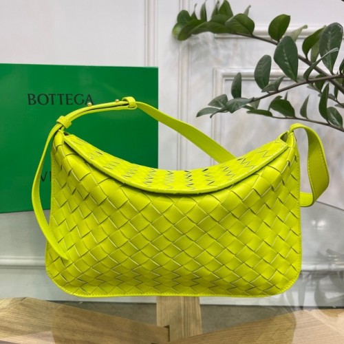 Кожена чанта през рамо Bottega Veneta Intreccio 690226 Glitter Green