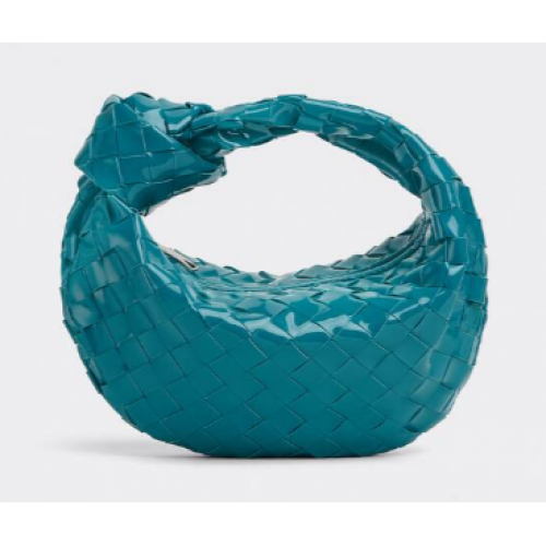 Bottega Veneta Мини чанта от плетена лачена кожа с горна дръжка JODIE 651876V BLASTER