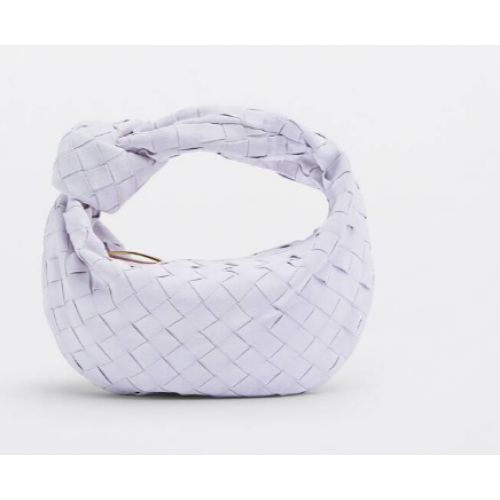 Bottega Veneta Mini intrecciato велурена чанта с горна дръжка 651876V1 Mirth Washed