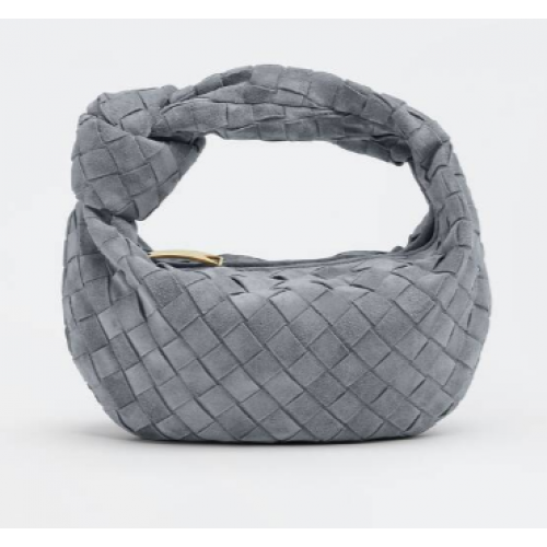 Bottega Veneta Mini intrecciato велурена чанта с горна дръжка 651876V1 THUNDER