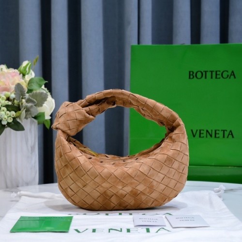Bottega Veneta Mini intrecciato велурена чанта с горна дръжка 651876V1 кафява
