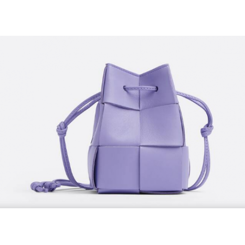 Кожена чанта Bottega Veneta Mini Intreccio 680217 Wisteria