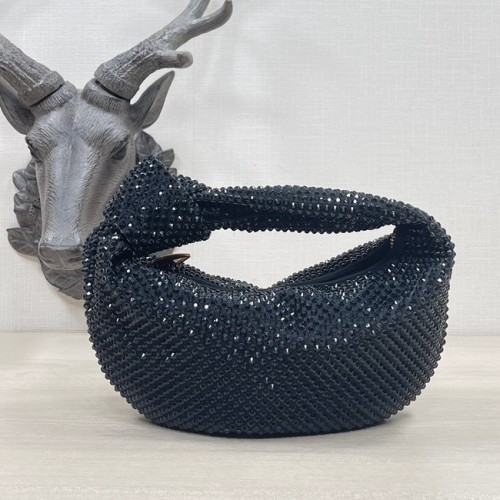 Bottega Veneta Mini с изкуствени кристали JODIE 651876V черни