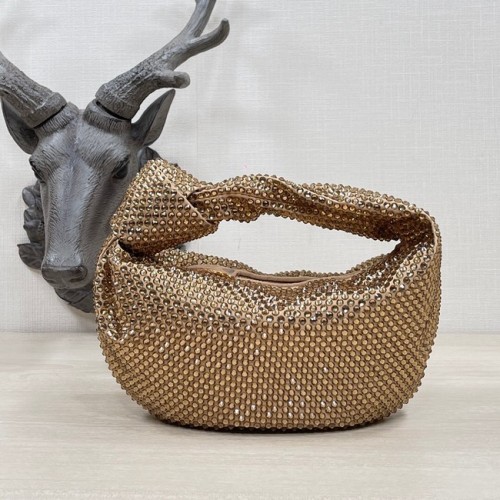 Bottega Veneta Mini с изкуствени кристали JODIE 651876V златист