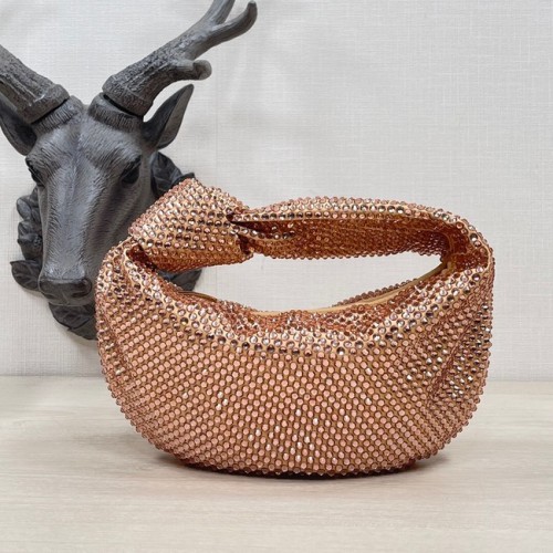 Bottega Veneta Mini с изкуствени кристали JODIE 651876V розови