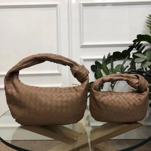 Bottega Veneta Оригинална кожена чанта Weave BV4588 Кафява