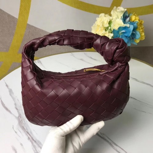 Чанта от естествена кожа Bottega Veneta Original Weave BV4588 Бордо