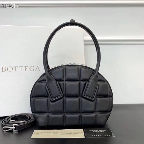 Bottega Veneta Оригинална плетена кожена чанта с квадратна обвивка BV67130 Черна
