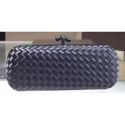 Кожен клъч от овча кожа Bottega Veneta STRETCH Knot BV8651 Royal