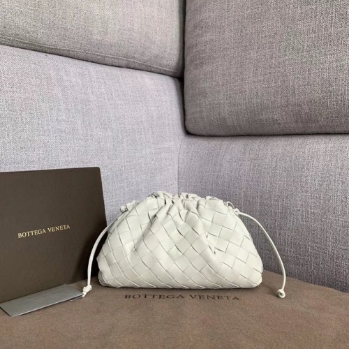 Bottega Veneta Овча кожа, тъкана оригинална кожа BV3693 бяла