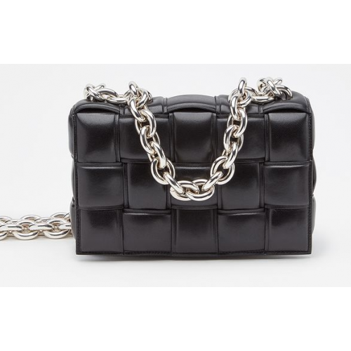 Bottega Veneta THE CHAIN CASSETTE Expedited Delivery 631421 черен Хардуер: Сребристо покритие