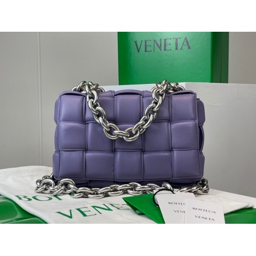 Bottega Veneta THE CHAIN CASSETTE Expedited Delivery 631421 лилав обков сребристо покритие